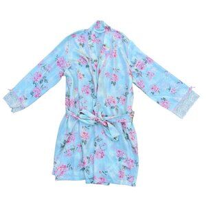 MORGAN TAYLOR INTIMATES Women's Floral Wrap Lace Night Gown Robe M​​​​​​​